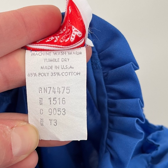 Vintage Kandy Ann Cobalt Blue With White Lace Trim Size 3T - Picture 6 of 6